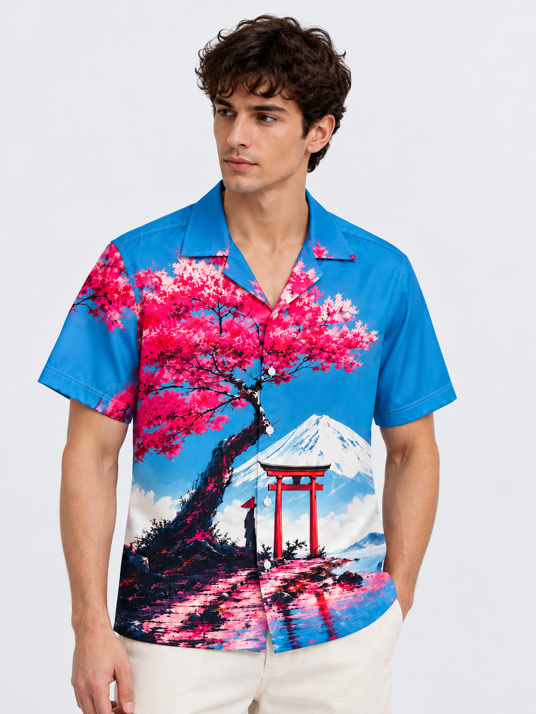 Japanese Sakura Escape Printed  Shirt