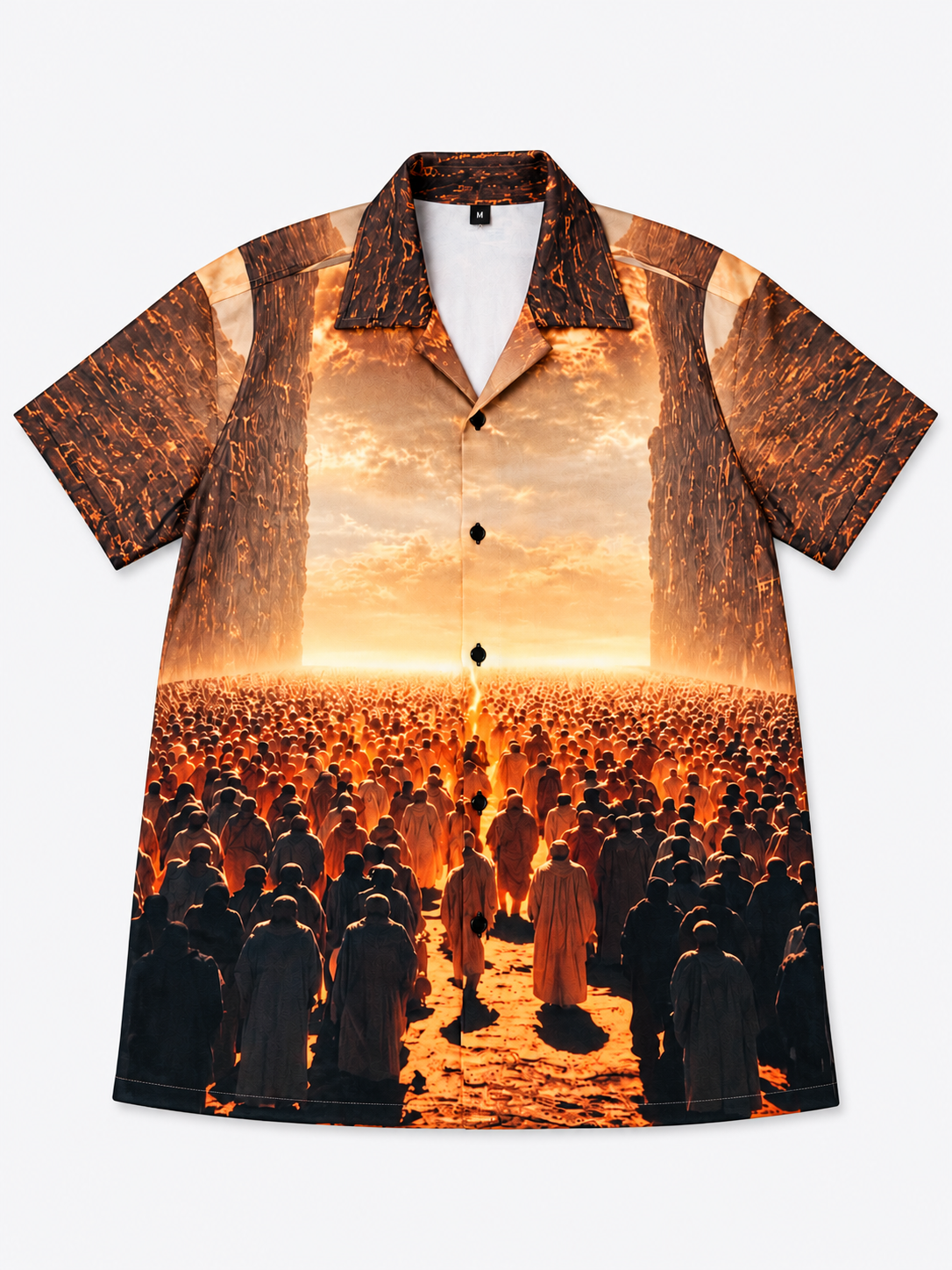 Sunset Graphic Printed Cuban Collar Shirt – Agent Sparrow