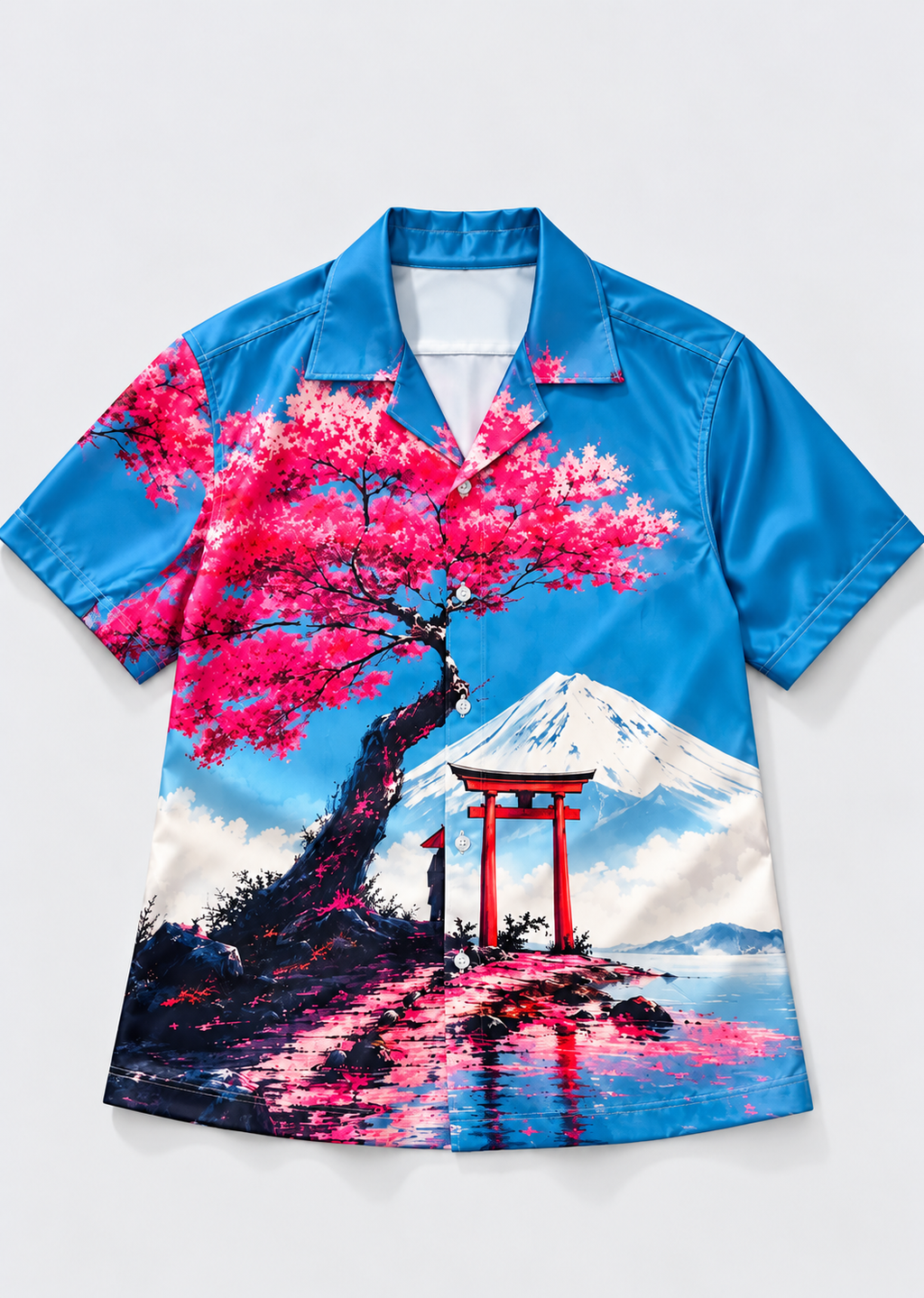 Japanese Sakura Escape Printed  Shirt