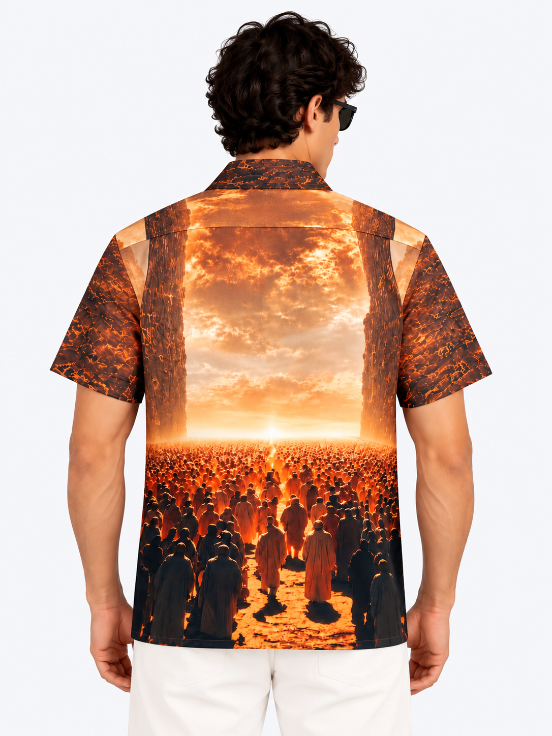 Sunset Graphic Printed Cuban Collar Shirt – Agent Sparrow